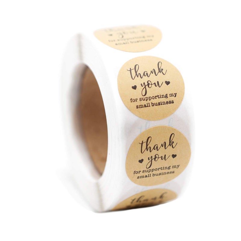 Yoget 1.5''Thank You for Supporting My Small Business Sticker, Thank You Stickers, 500 Labels Per Roll - Image 1